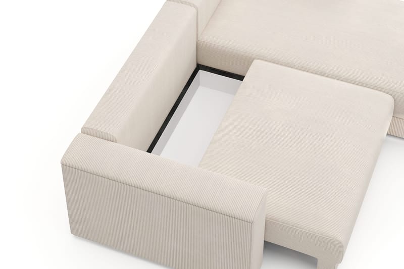 Bergen Extra djup 3-sits Bäddsoffa med Divan och Bäddmadrass i Polyesterskum Vändbar Sommar- & Vintersida och Tvättbar klädsel - Beige - Products - Möbler - Soffa - Bäddsoffa - Bäddsoffa divan