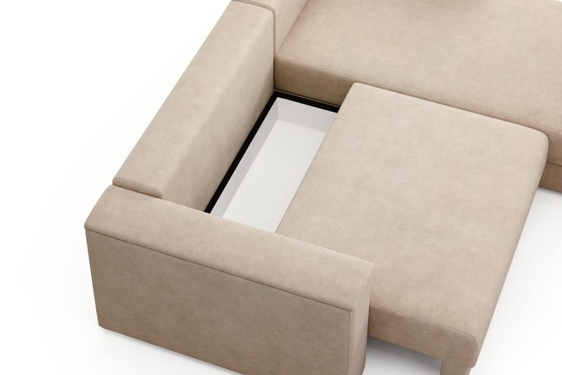 Bergen Extra djup 3-sits Bäddsoffa med Divan och Bäddmadrass i Polyesterskum och Tvättbar klädsel - Beige - Products - Möbler - Soffa - Bäddsoffa - Bäddsoffa divan