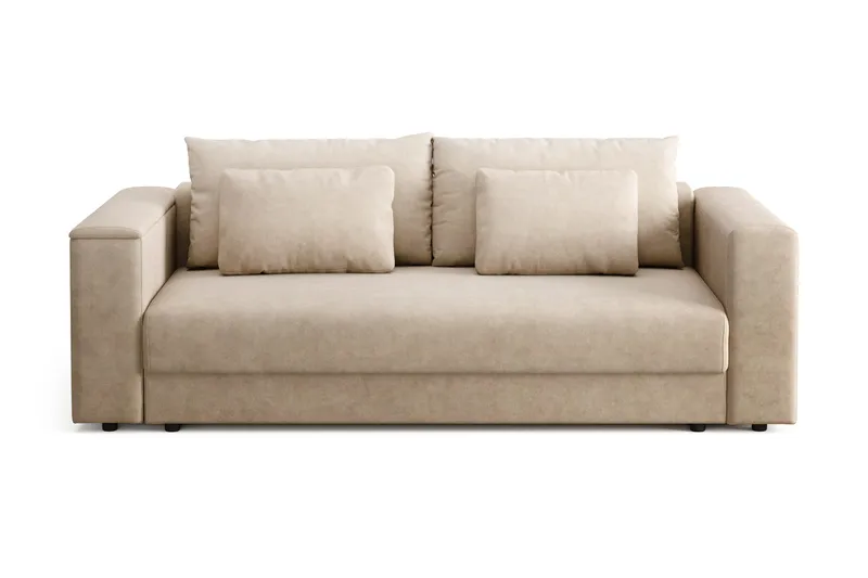 Bergen Extra Djup Framåtbäddad 3-sits Bäddsoffa med förvaring, Beige