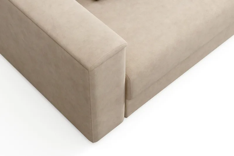 Bergen Extra Djup Framåtbäddad 3-sits Bäddsoffa med förvaring - Beige - Products - Möbler - Soffa - Bäddsoffa - 3 sits bäddsoffa