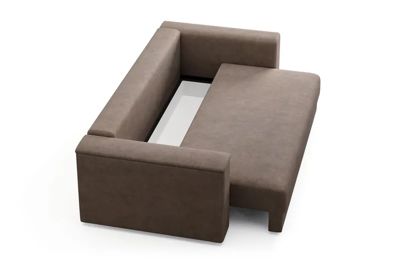 Bergen Extra Djup Framåtbäddad 3-sits Bäddsoffa med förvaring - Brun - Products - Möbler - Soffa - Bäddsoffa - 3 sits bäddsoffa