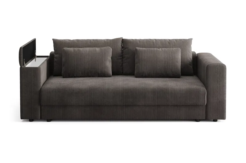 Bergen Extra Djup Framåtbäddad 3-sits Bäddsoffa med förvaring i manchester - Brun - Products - Möbler - Soffa - Bäddsoffa - 3 sits bäddsoffa