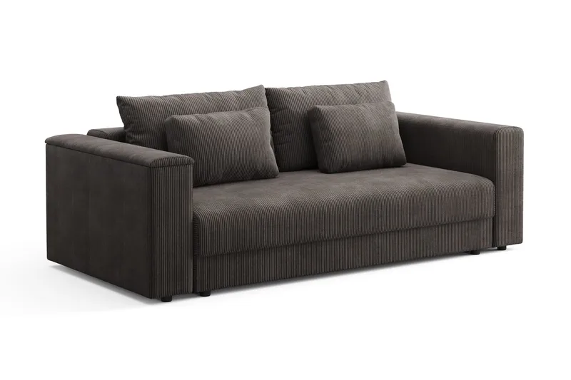 Bergen Extra Djup Framåtbäddad 3-sits Bäddsoffa med förvaring i manchester - Brun - Products - Möbler - Soffa - Bäddsoffa - 3 sits bäddsoffa
