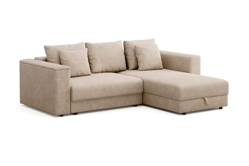 Bergen Extra Djup Framåtbäddad 3-sits Bäddsoffa med vändbar divan och förvaring - Beige - Products - Möbler - Soffa - Bäddsoffa - Bäddsoffa divan