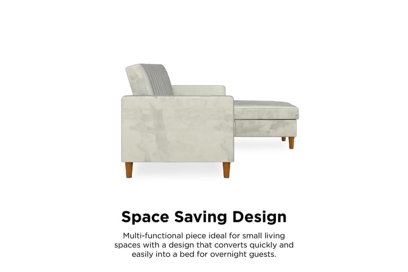 Celine 3-sits Divanbäddsoffa Sammet/Ljusgrå - Dorel Home - Products - Möbler - Soffa - Bäddsoffa - Bäddsoffa divan