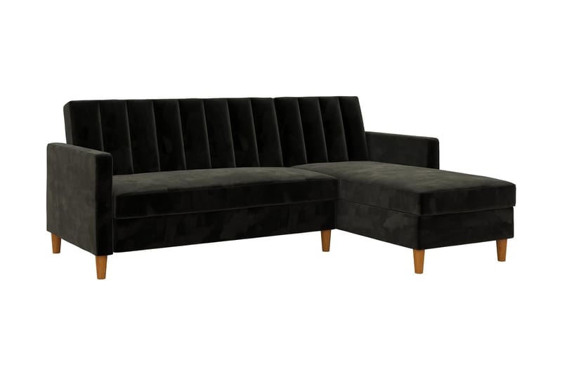 Celine 3-sits Divanbäddsoffa Sammet/Svart - Dorel Home - Products - Möbler - Soffa - Bäddsoffa - Bäddsoffa divan