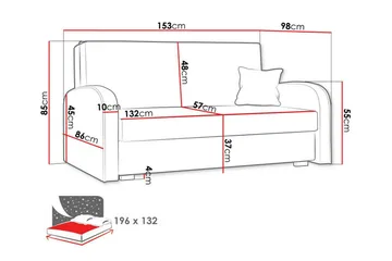 Denegal 2-sits Bäddsoffa Light Blue/Dark Blue - Products - Möbler - Soffa - Bäddsoffa - 2 sits bäddsoffa