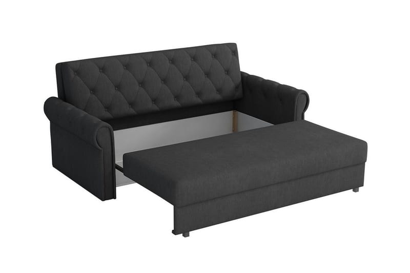 Denegal 2-sits liten bäddsoffa i Plysch - Grå - Products - Möbler - Soffa - Bäddsoffa - 2 sits bäddsoffa