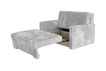 Denegal 2-sits liten bäddsoffa i Plysch - Grå - Products - Möbler - Soffa - Bäddsoffa - Bäddsoffa längsbäddad