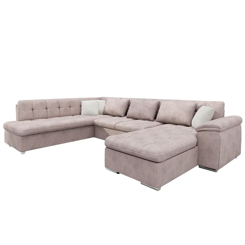 Dynir Bäddsoffa med Divan och Schäslong 5-sits, Rosa