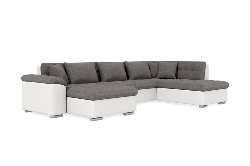 Dynir Hörnbäddsoffa Divan med Förvaring Vänster - Ljusgrå/Vit - Products - Möbler - Soffa - Bäddsoffa - Bäddsoffa längsbäddad