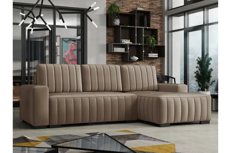 Esher Bäddsoffa Höger - Beige - Products - Möbler - Soffa - Bäddsoffa - Bäddsoffa divan