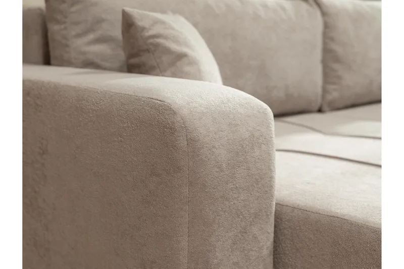 Flo Bäddsoffa med Divan 3-sits i Plysch - Beige - Products - Möbler - Soffa - Bäddsoffa - Bäddsoffa divan