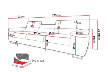 Gabina Bäddsoffa 3-sits i Plysch - Svart - Products - Möbler - Soffa - Bäddsoffa - 3 sits bäddsoffa