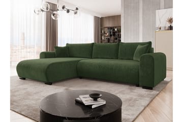 Handda Bäddsoffa med Divan 3-sits i Chenille - Grön - Products - Möbler - Soffa - Bäddsoffa - Bäddsoffa divan