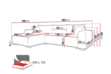 Handda Bäddsoffa med Divan 3-sits i Manchester - Grå - Products - Möbler - Soffa - Bäddsoffa - Bäddsoffa divan