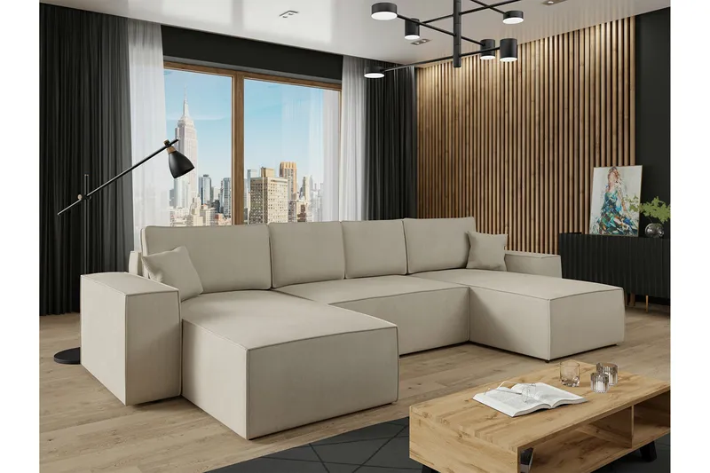 Knocklong 4-sits Hörnbäddsoffa - Ljusbrun - Products - Möbler - Soffa - Bäddsoffa - Hörnbäddsoffa