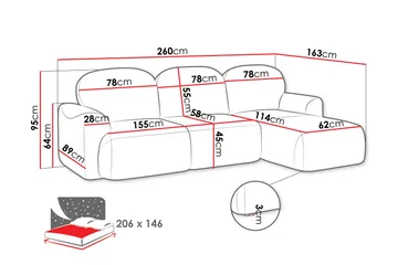 Korfu Bäddsoffa m. Divan 3-sits - Grön - Products - Möbler - Soffa - Bäddsoffa - Bäddsoffa divan