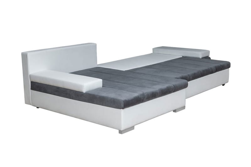 Naoma 3-sits Bäddsoffa med Divan L-formad Höger med Förvarin - Sammet/Grå - Products - Möbler - Soffa - Bäddsoffa - Bäddsoffa divan
