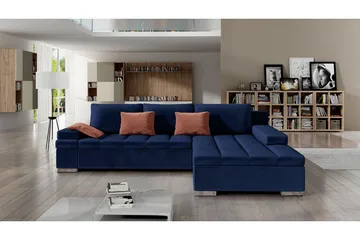 Naoma Bäddsoffa Höger - Blå - Products - Möbler - Soffa - Bäddsoffa - Bäddsoffa divan