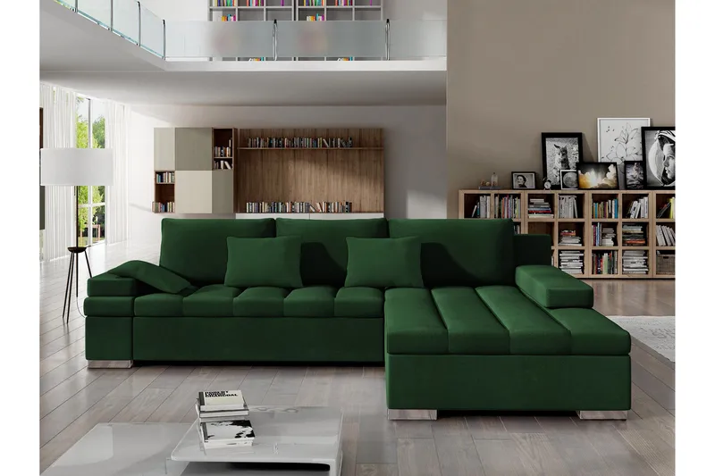 Naoma Bäddsoffa m. Divan 3-sits, Svart