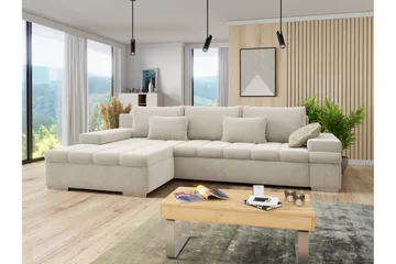 Naoma Bäddsoffa med Divan 4-sits - Beige - Products - Möbler - Soffa - Bäddsoffa - Bäddsoffa divan
