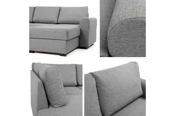 Taberk Bäddsoffa med Divan och Schäslong 4-sits i Bouclé - Rosa - Products - Möbler - Soffa - Bäddsoffa - Bäddsoffa divan