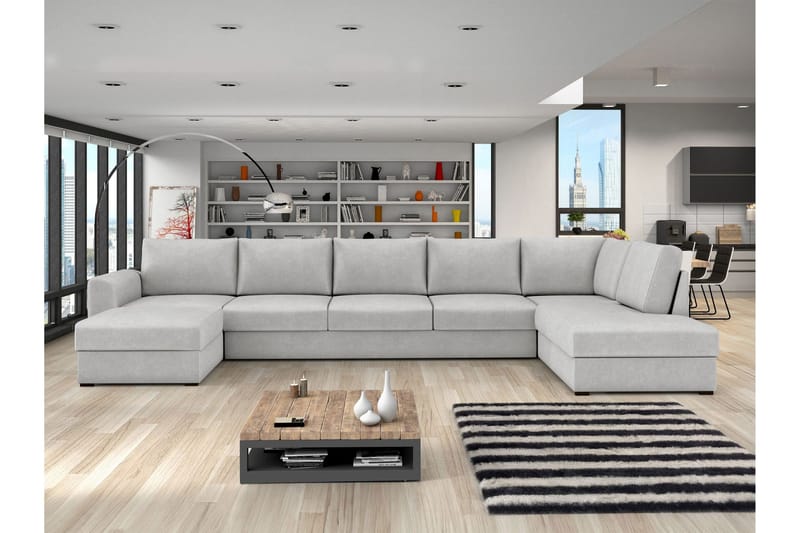 Taberk Bäddsoffa med Divan och Schäslong 5-sits - Grå - Products - Möbler - Soffa - Bäddsoffa - Bäddsoffa divan