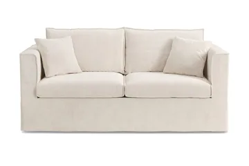 Travstad 3-sits Bäddsoffa med HVILA Bäddmadrass 140x200 cm Memoryskum med Tvättbar klädsel, Beige