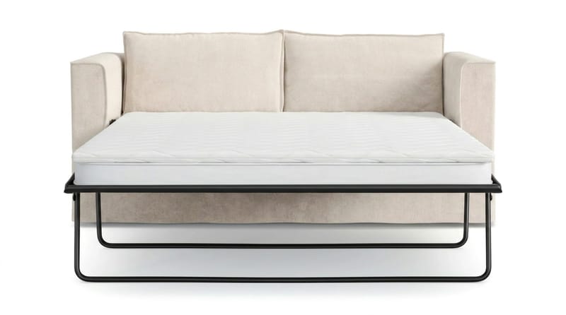 Travstad 3-sits Bäddsoffa med HVILA Bäddmadrass 140x200 cm Memoryskum med Tvättbar klädsel - Beige - Products - Möbler - Soffa - Bäddsoffa - 3 sits bäddsoffa