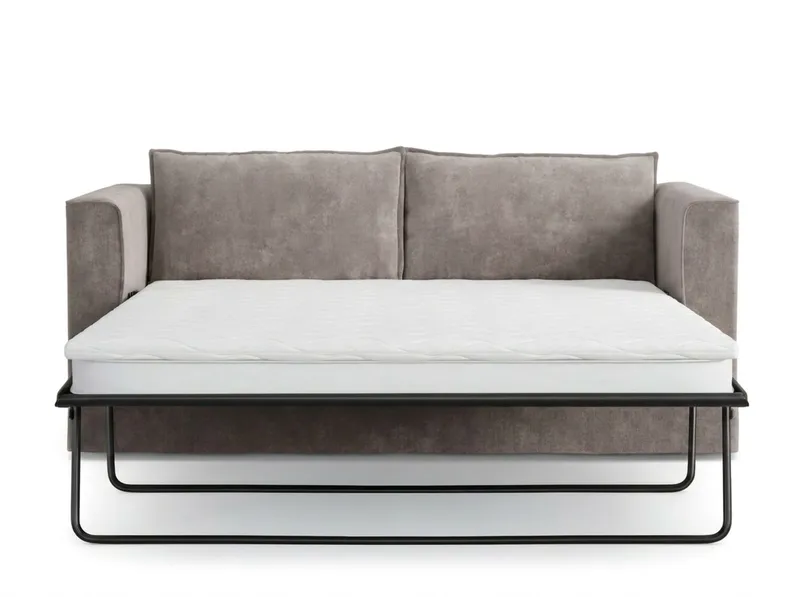 Travstad 3-sits Bäddsoffa med HVILA Bäddmadrass 140x200 cm Memoryskum med Tvättbar klädsel - Grå - Products - Möbler - Soffa - Bäddsoffa - 3 sits bäddsoffa