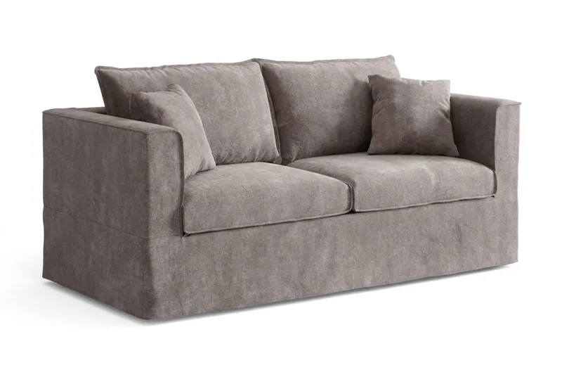 Travstad 3-sits Bäddsoffa med HVILA Bäddmadrass 140x200 cm Memoryskum med Tvättbar klädsel - Grå - Products - Möbler - Soffa - Bäddsoffa - 3 sits bäddsoffa