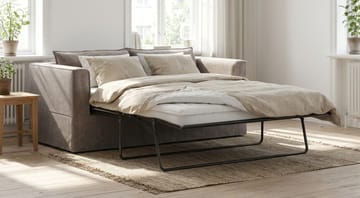 Travstad 3-sits Bäddsoffa med HVILA Bäddmadrass 140x200 cm Memoryskum med Tvättbar klädsel - Grå - Products - Möbler - Soffa - Bäddsoffa - 3 sits bäddsoffa