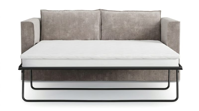 Travstad 3-sits Bäddsoffa med HVILA Bäddmadrass 140x200 cm Memoryskum med Tvättbar klädsel - Grå/Vit - Products - Möbler - Soffa - Bäddsoffa - 3 sits bäddsoffa