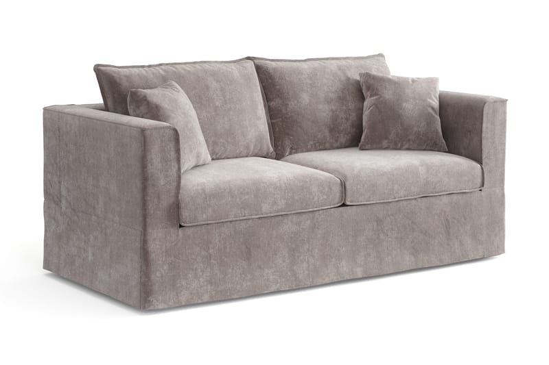 Travstad 3-sits Bäddsoffa med HVILA Bäddmadrass 140x200 cm Polyesterskum Vändbar Sommar & Vintersida och Tvättbar klädsel - Grå/Vit - Products - Möbler - Soffa - B äddsoffa - 3 sits bäddsoffa