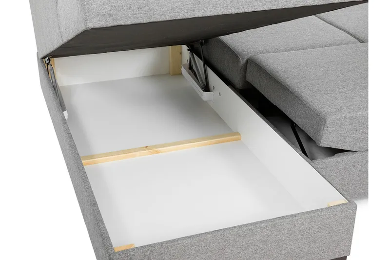 Wilma Hörnsoffa Vänster - Grå/Vit - Products - Möbler - Soffa - Bäddsoffa - Bäddsoffa divan