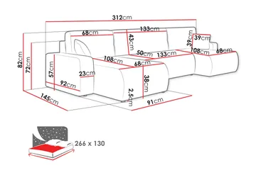 Barile Soffa Dubbeldivan 4-sits - Ljusgrå - Products - Möbler - Soffa - U-soffa