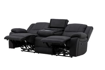 Reclinersoffa med hörn Comfort Living Singapore Reclinersoffa 3 sits Konstläder Black - Products - Möbler - Soffa - Biosoffa & reclinersoffa - 3 sits biosoffa & reclinersoffa