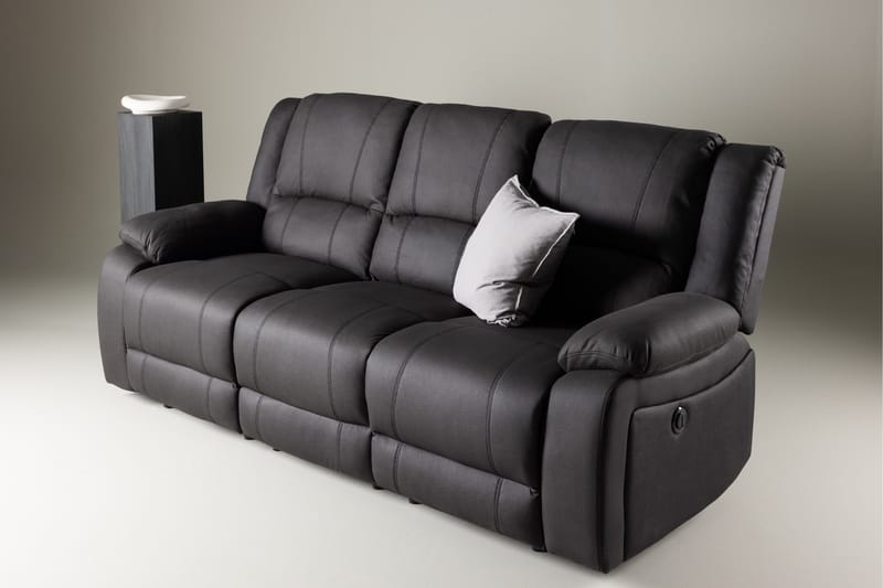 Reclinersoffa med hörn Comfort Living Singapore Reclinersoffa 3 sits Konstläder Black - Products - Möbler - Soffa - Biosoffa & reclinersoffa - 3 sits biosoffa & reclinersoffa