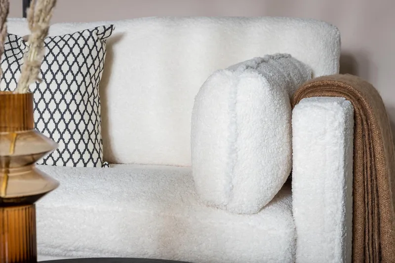 Boom 3-sits soffa, teddymaterial - Vit - Products - Möbler - Soffa - 3 sits soffa