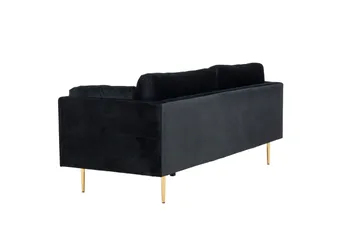 Boom Sammetssoffa 3-sits - Svart - Products - Möbler - Soffa - 3 sits soffa