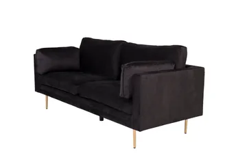 Boom Sammetssoffa 3-sits - Svart - Products - Möbler - Soffa - 3 sits soffa