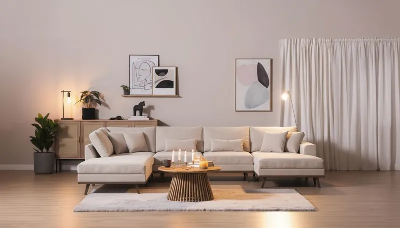 Copenhagen 5-sits Vänstervänd U-formad Large Soffa med Divan och Schäslong i Sammet - Beige - Products - Möbler - Soffa - Sammetssoffa