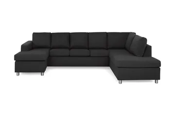 Crazy 5-sits Högervänd U-formad X-Large Soffa med Divan och Schäslong i Tyg, Antracit