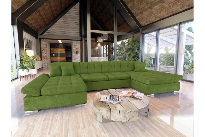 Dewitt Soffa Dubbeldivan 4-sits - Grön - Products - Möbler - Soffa - U-soffa