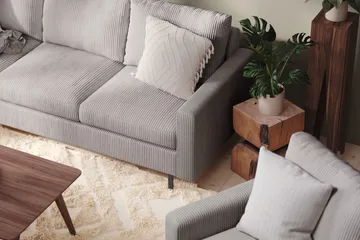 Peppe 4-sits Vänstervänd L-formad Schäslongsoffa i Manchester - Mörkgrå - Products - Möbler - Soffa - Divansoffa & schäslongsoffa - 4 sits soffa med divan