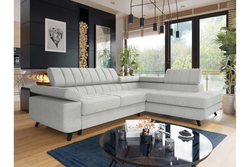 Amshyttan Soffa med Schäslong 3-sits - Ljusgrå - Products - Möbler - Soffa - Divansoffa & schäslongsoffa - 3 sits soffa med divan