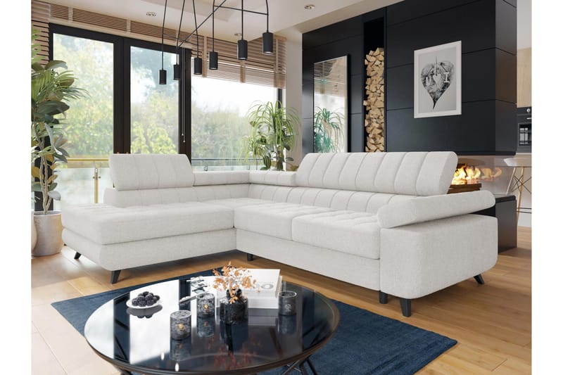 Amshyttan Soffa med Schäslong 3-sits - Vit - Products - Möbler - Soffa - Divansoffa & schäslongsoffa - 3 sits soffa med divan