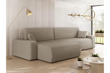 Barile Soffa med Divan 3-sits - Beige - Products - Möbler - Soffa - Divansoffa & schäslongsoffa - 3 sits soffa med divan