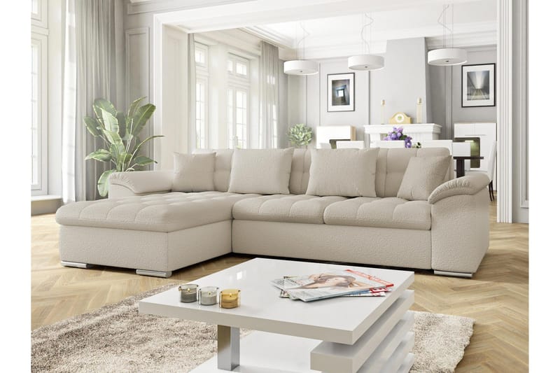 Camior Soffa med Divan 3-sits - Beige - Products - Möbler - Soffa - Divansoffa & schäslongsoffa - 3 sits soffa med divan